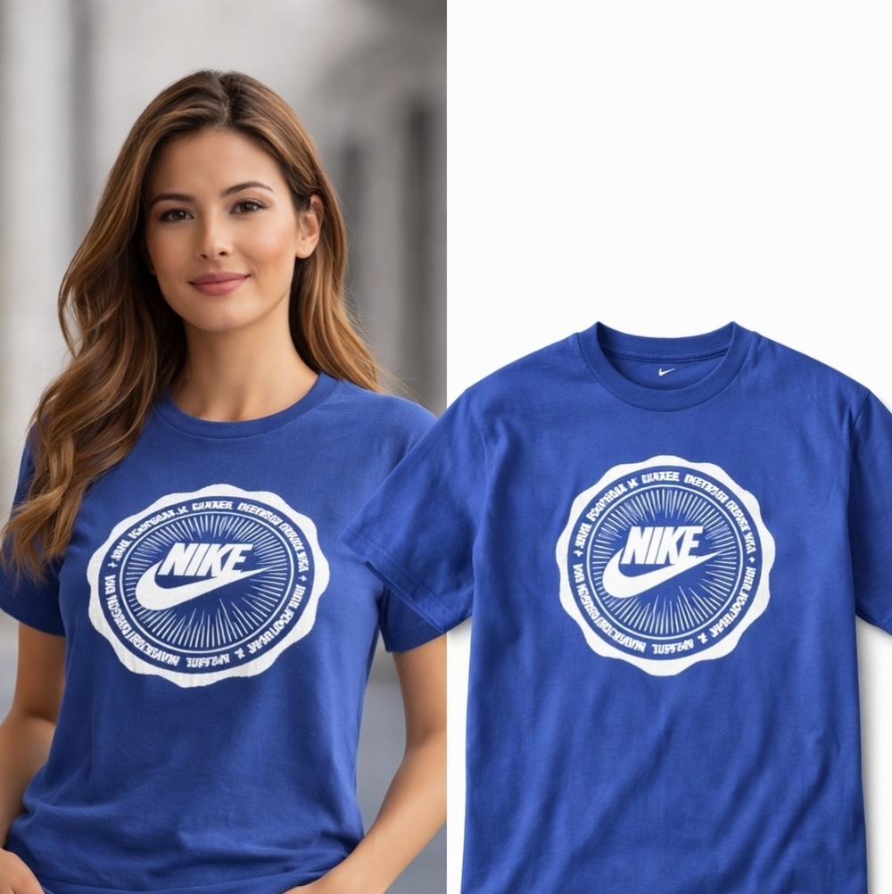 Nike Blue Tee with White Logo